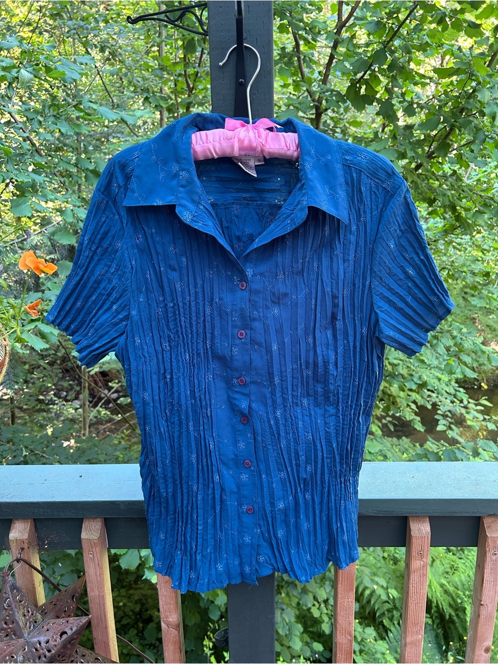 Fred David Royal Blue Short-Sleeve Button-Down Shirt
